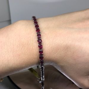 Genuine ruby tennis bracelet